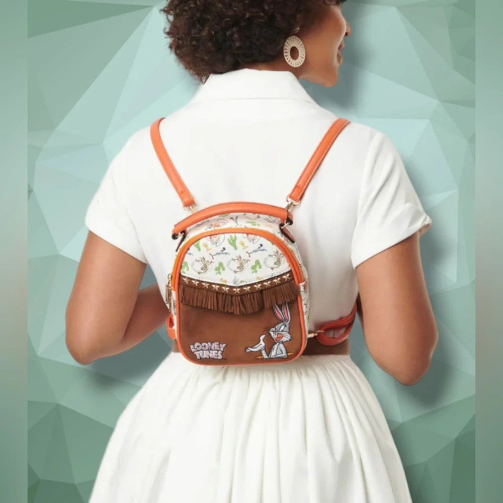 Looney Tunes X Unique Vintage Mini Fringe Backpack. NWT - Picture 2 of 3